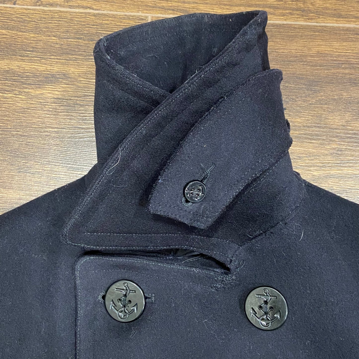 WW2 US Navy 10 button pea coat, embroidered, size small