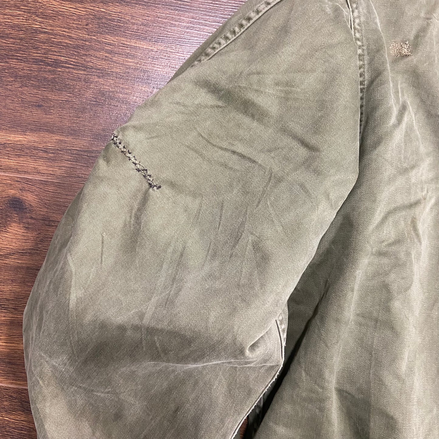 Early US Army sateen M51 fishtail parka with heavy alpaca lining XL