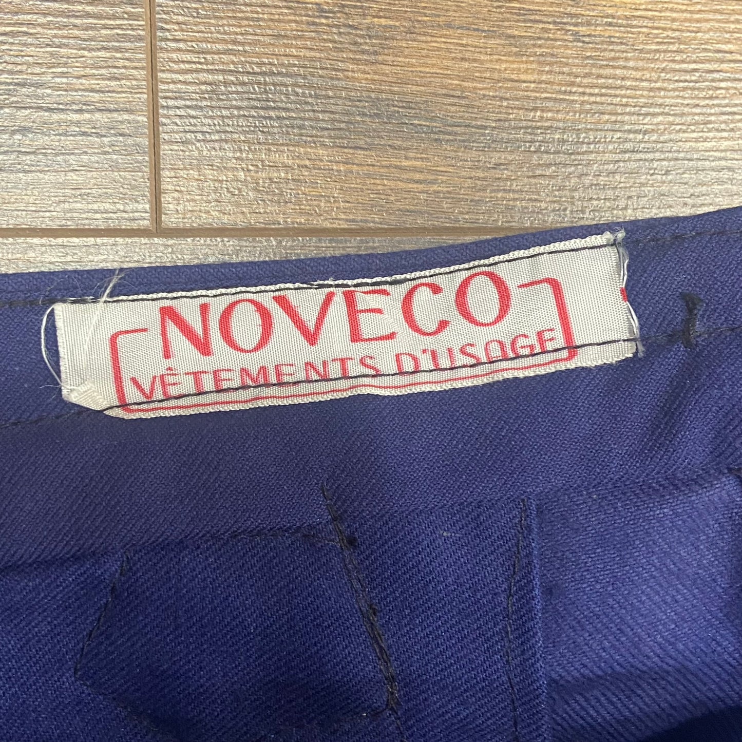Deadstock 1950s French cinch back fishtail workwear trousers 36-38"waist