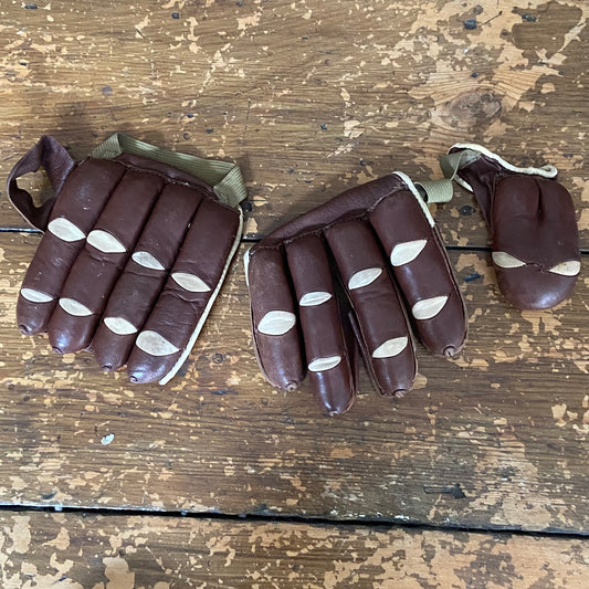 vintage Slazenger leather cricket batting gloves