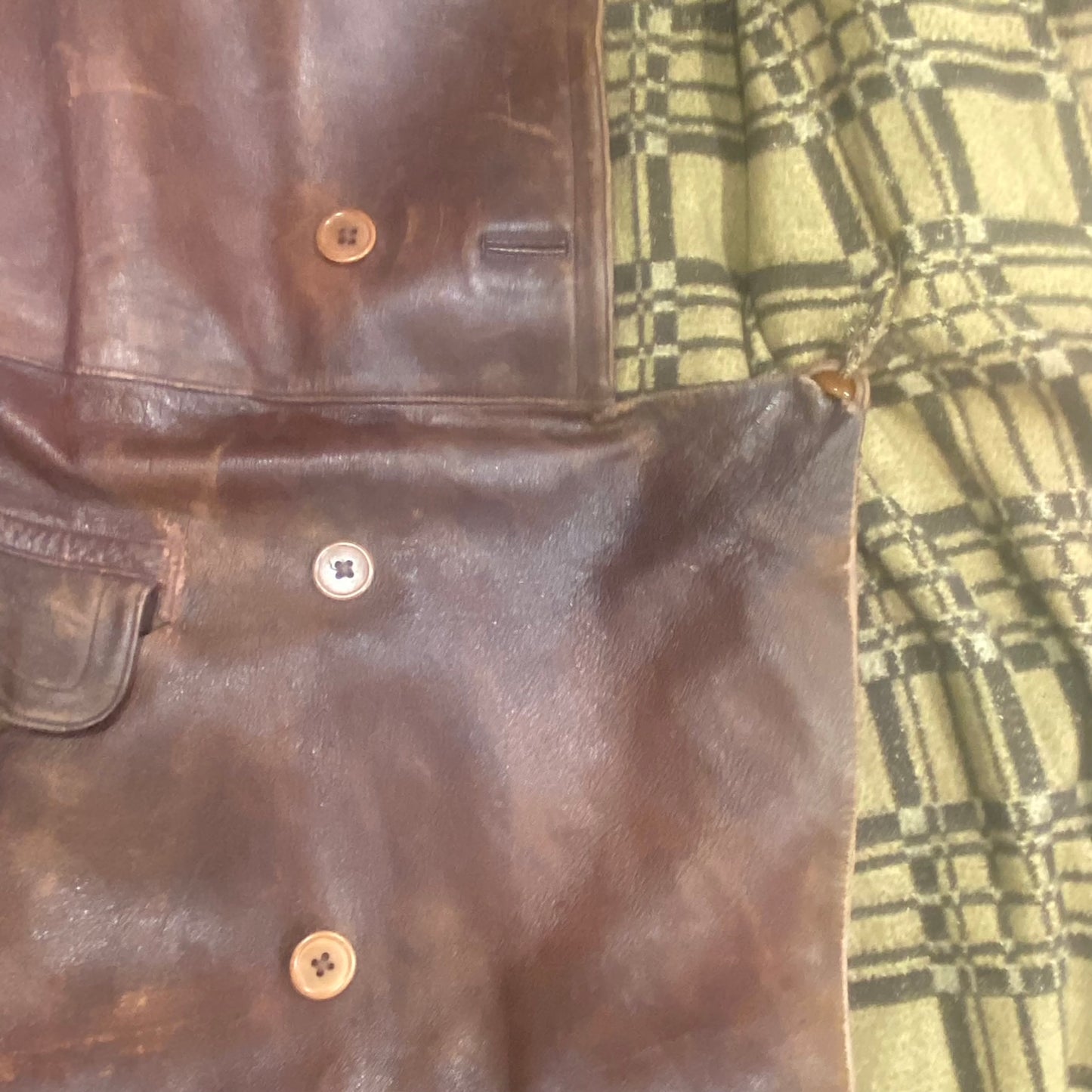 Circa 1920s leather aviation / motoring coat size large stunning