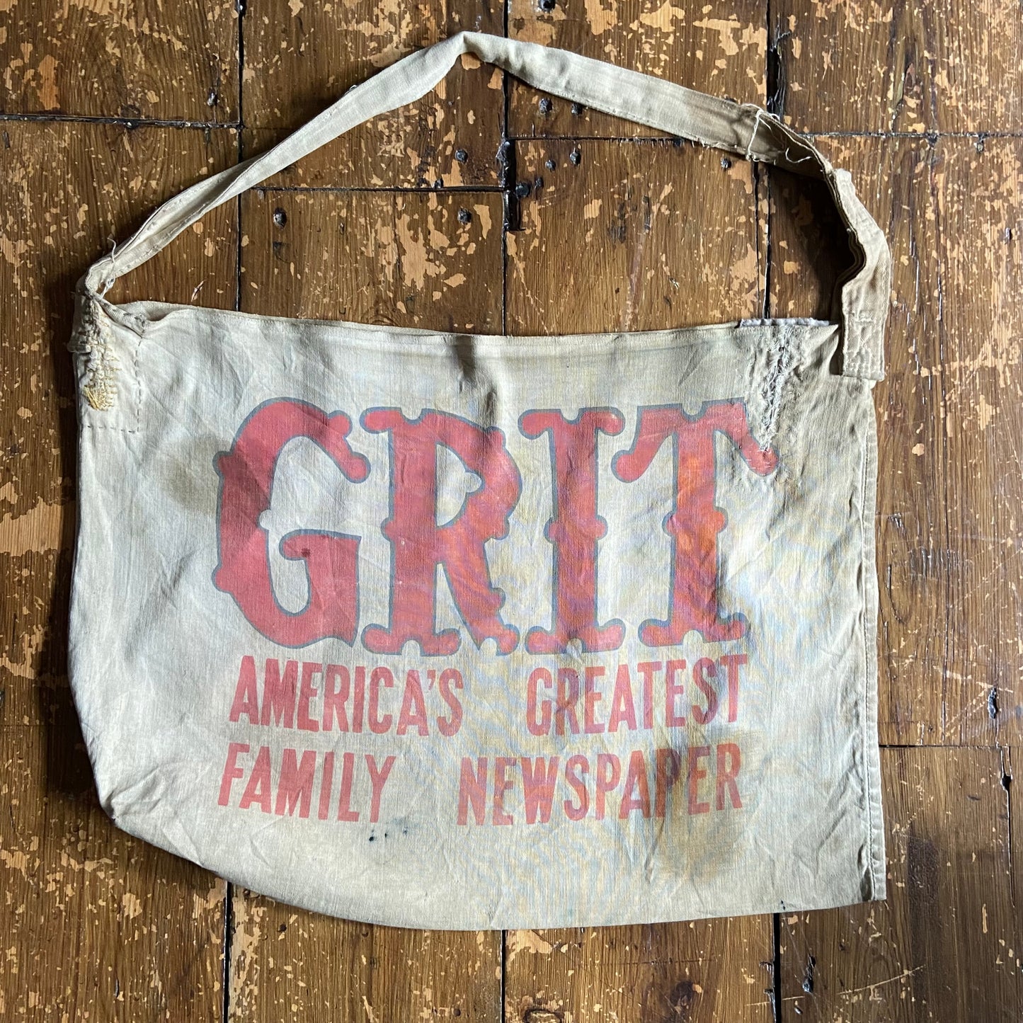 1940s/50s Grit newspaper delivery bag