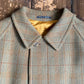 Vintage windowpane check tweed Balmacaan Raglan sleeve overcoat by Austin Reed, large