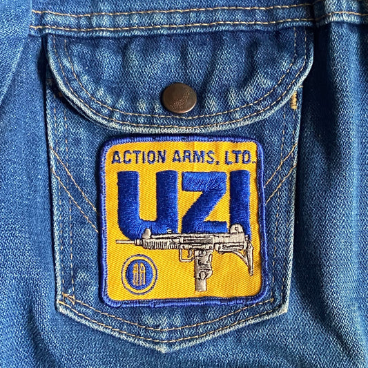 1970s Wrangler denim jacket with gun patches, small