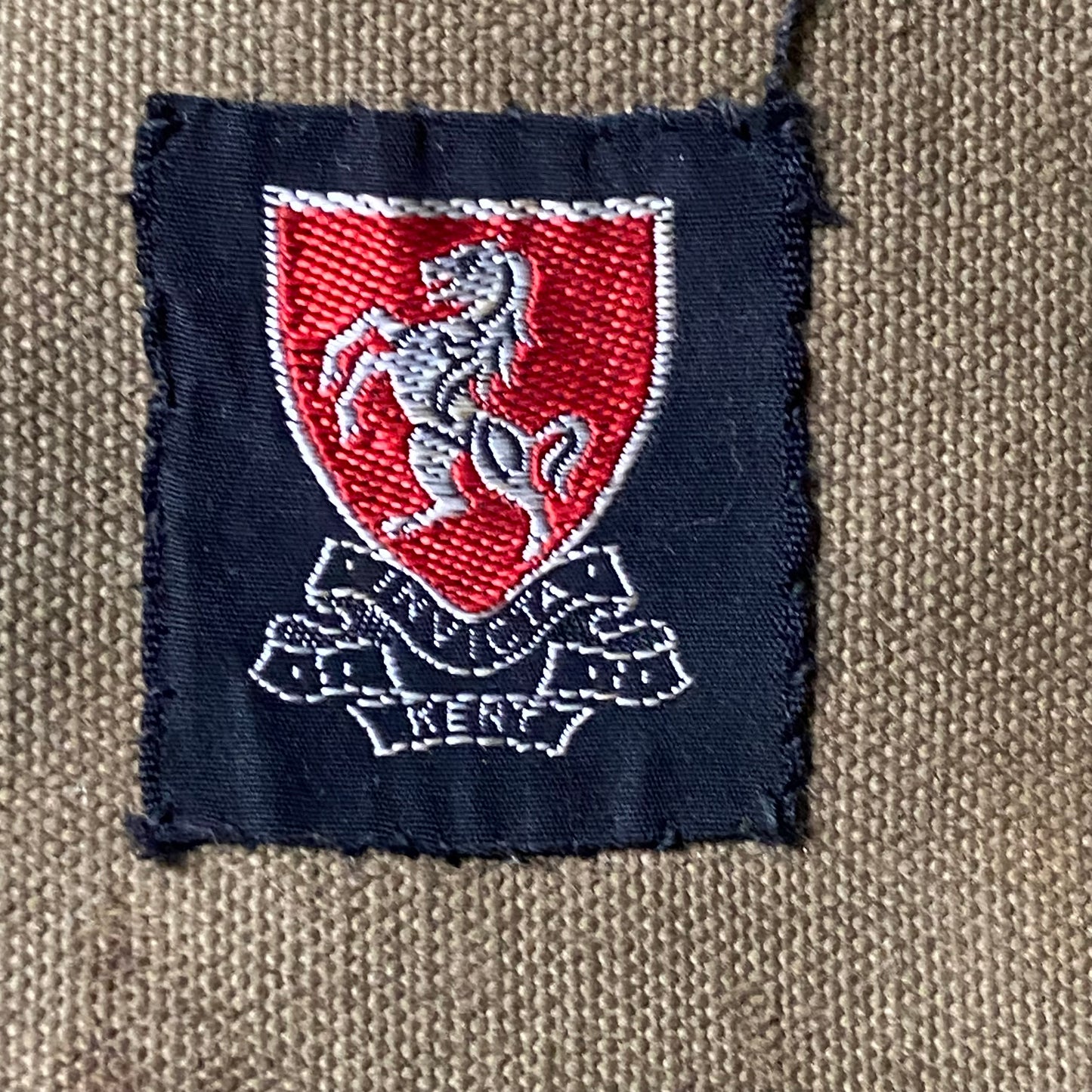 1950s Durham Light Infantry kit bag from Egypt posting with 1960s Kent Girl Guide patches