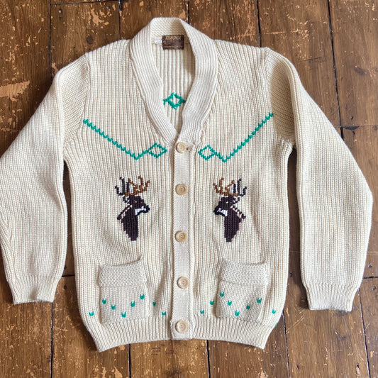 1970s Canadian wool cardigan, size large