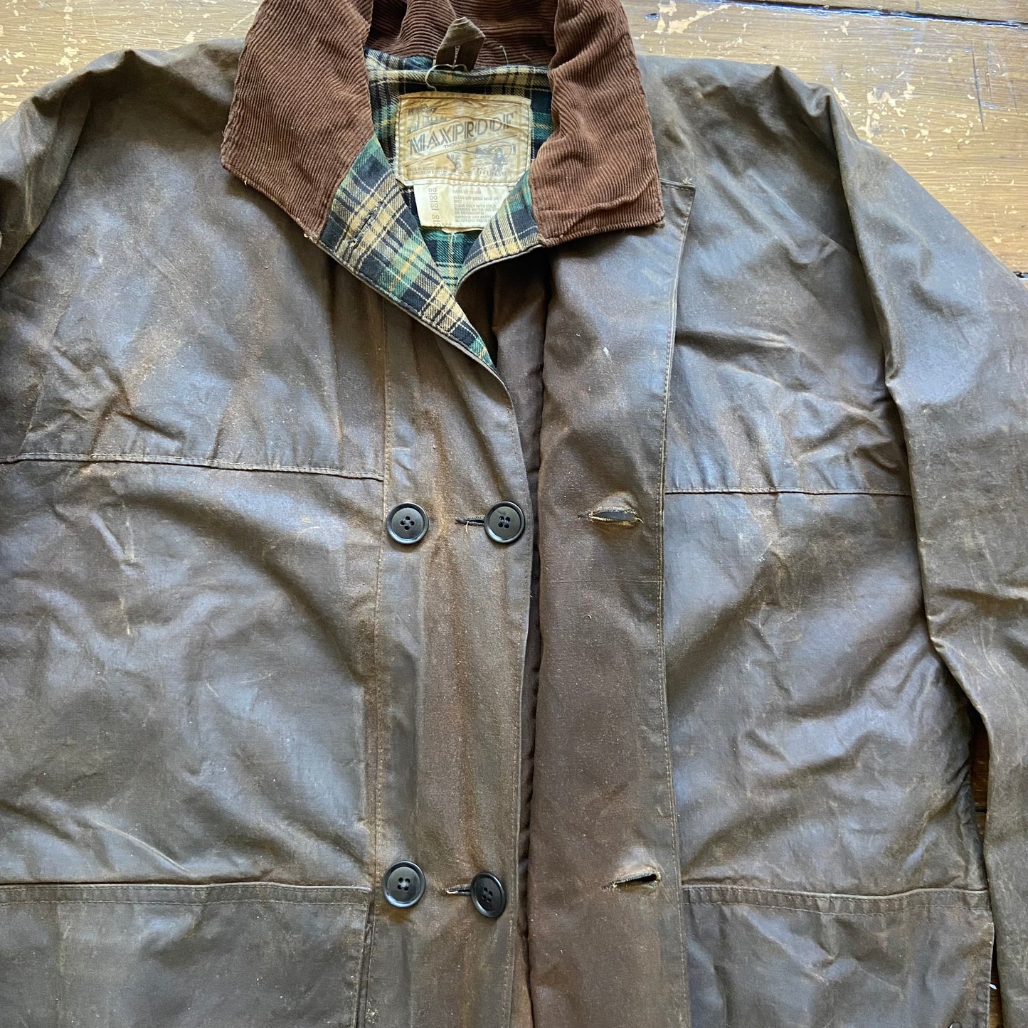 1960s/70s Maxproof wax cotton 3/4 length coat, L/XL