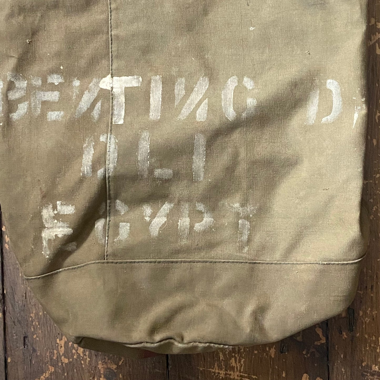 1950s Durham Light Infantry kit bag from Egypt posting with 1960s Kent Girl Guide patches