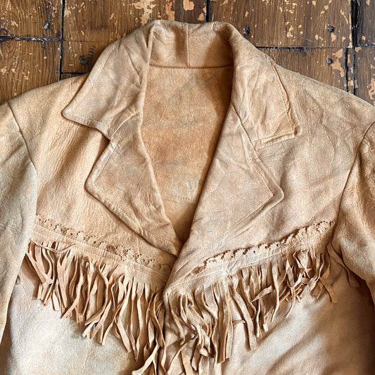 1950s western fringed suede jacket, size small