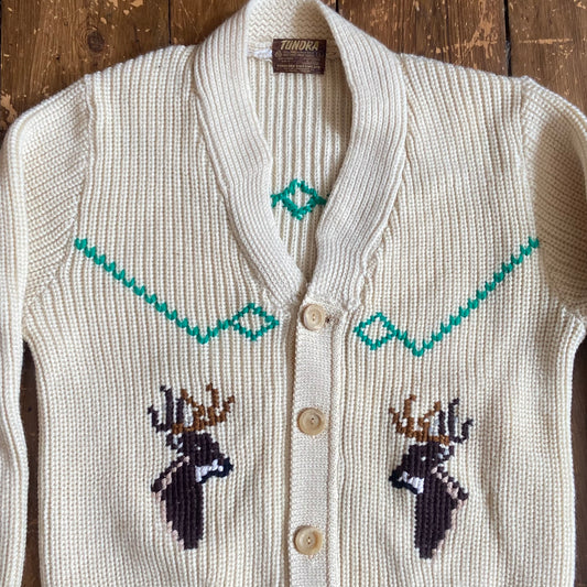 1970s Canadian wool cardigan, size large