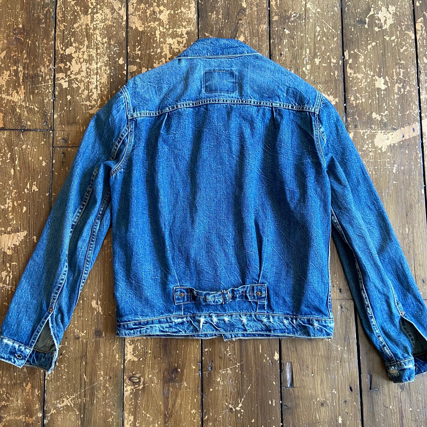 Levi's  Type 1 buckle back pleat front denim jacket, repro, medium