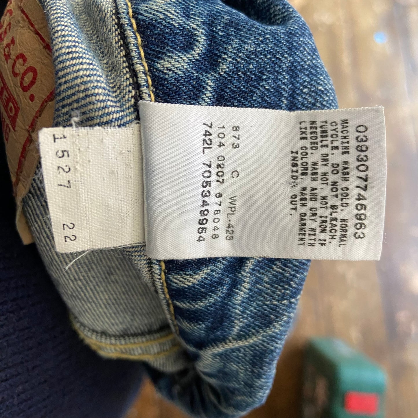 Levi's  Type 1 buckle back pleat front denim jacket, repro, medium