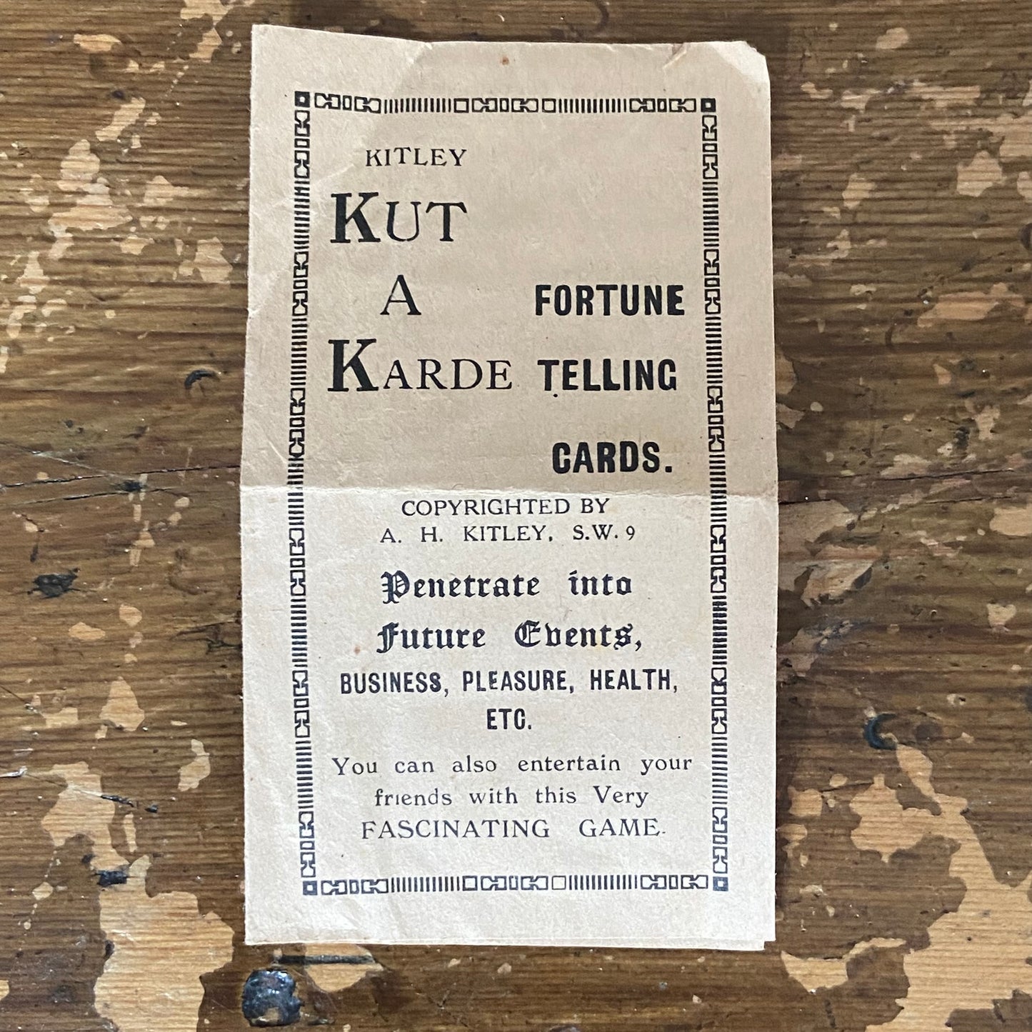 Early 20th century fortune telling cards
