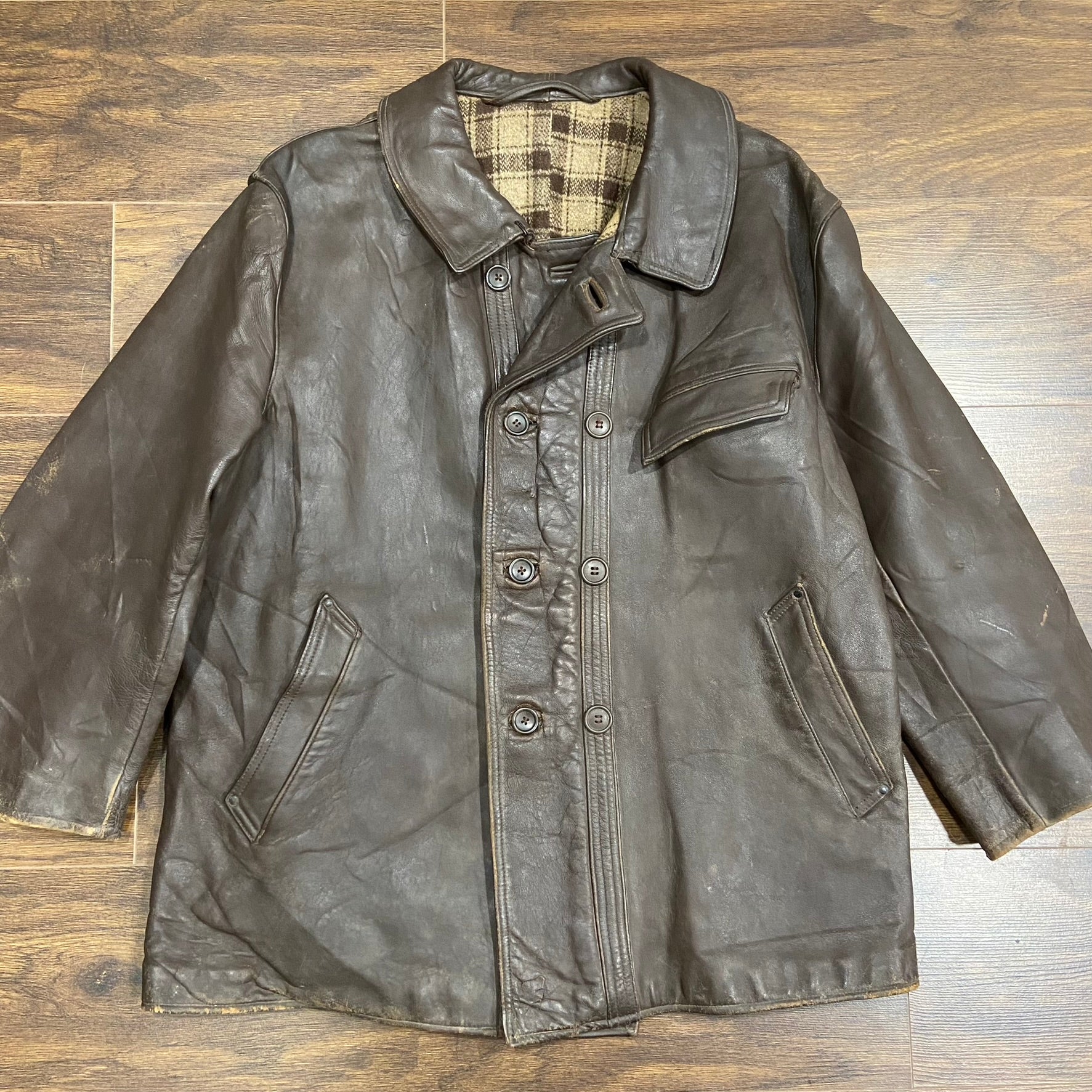 Leather sales work coat