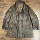 1940s/50s French shawl collar leather jacket size large