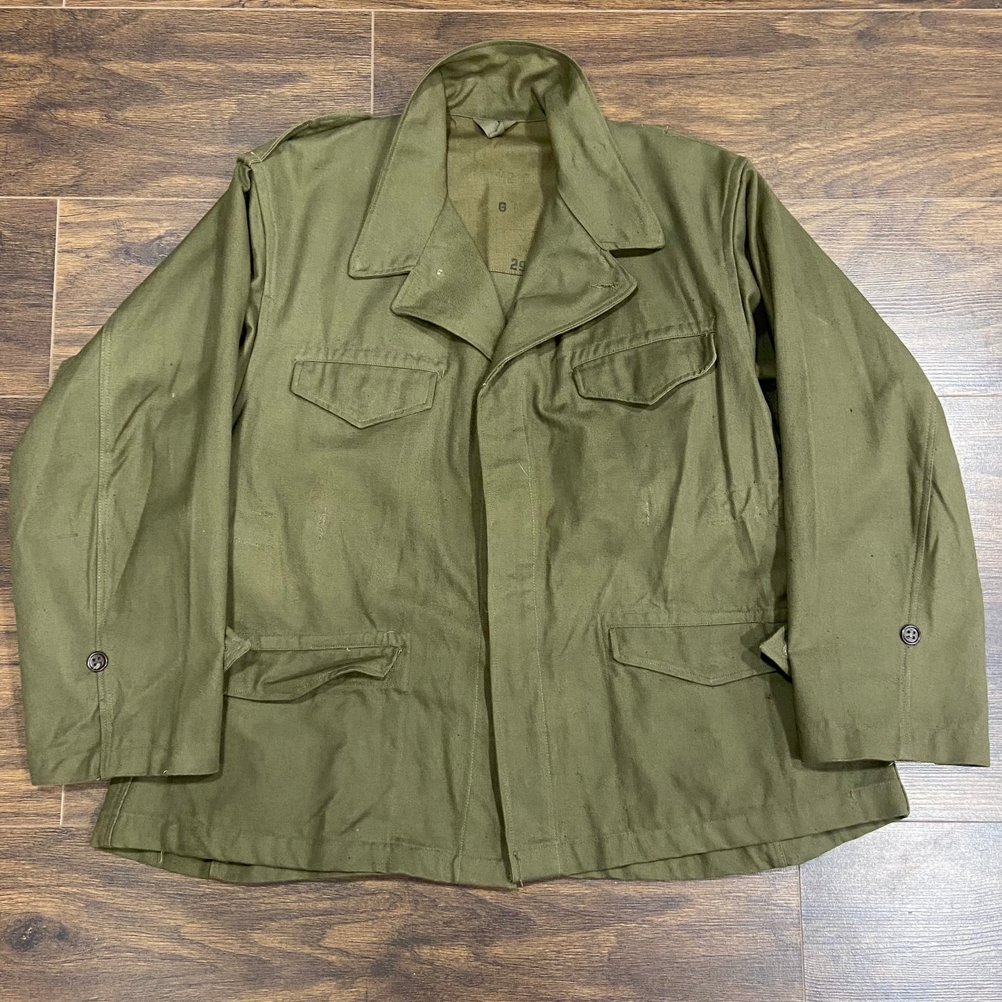 Deadstock 1952 dated French Army M47 jacket, size large