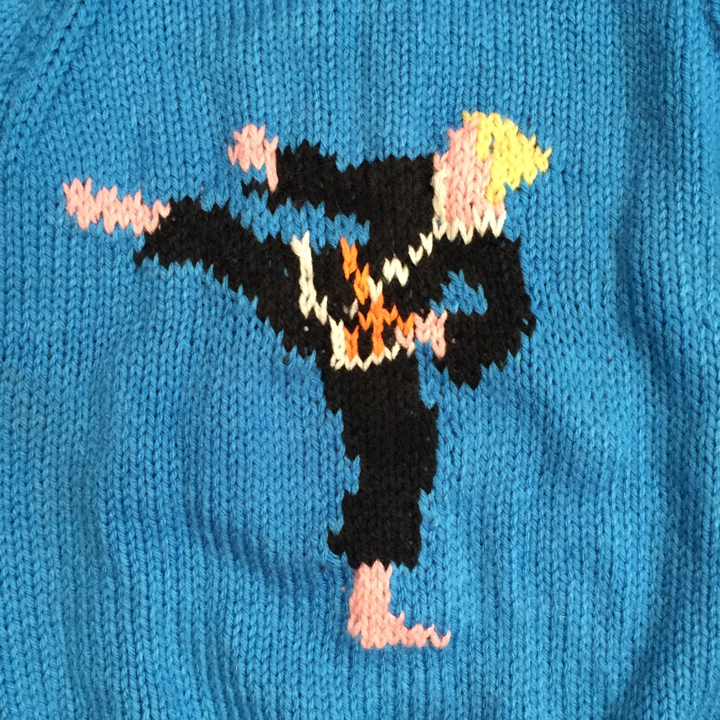 Hand knitted martial arts wool jumper small