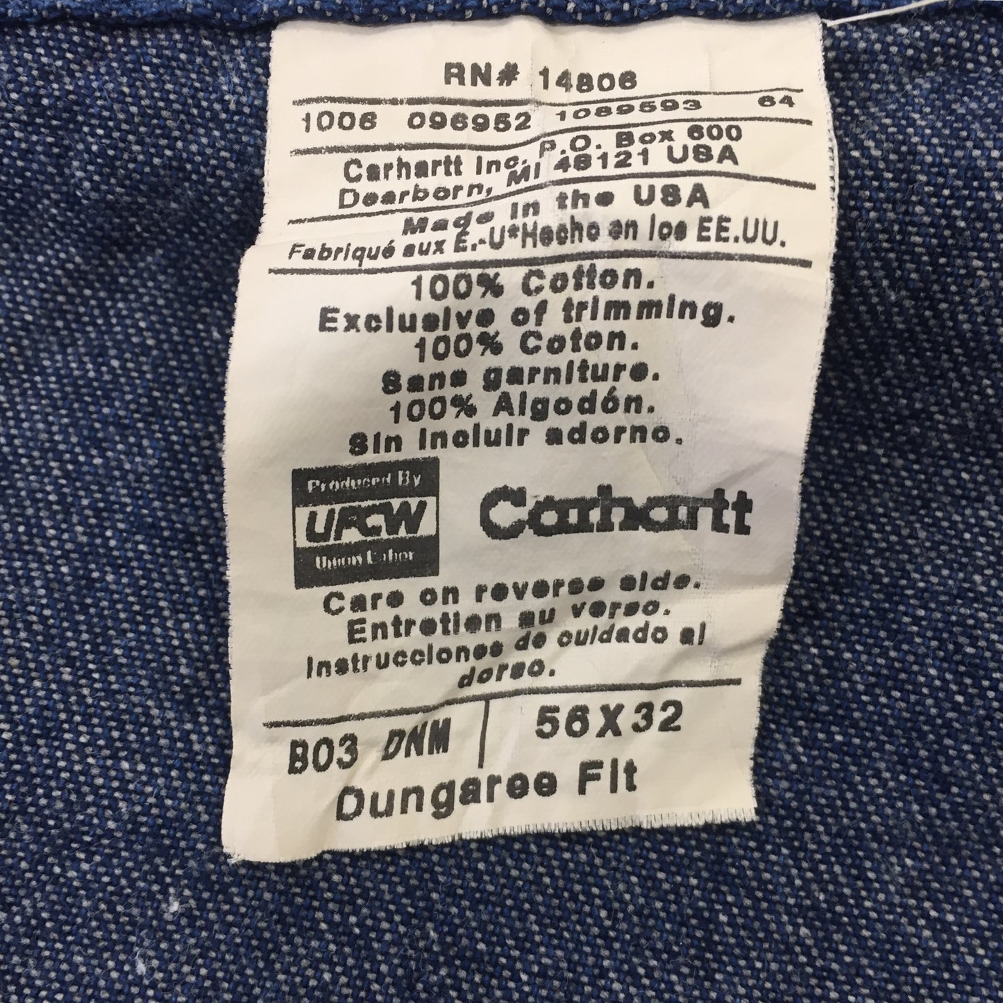 Giant 1980s Carhartt carpenter pants 56" waist Union Made in USA